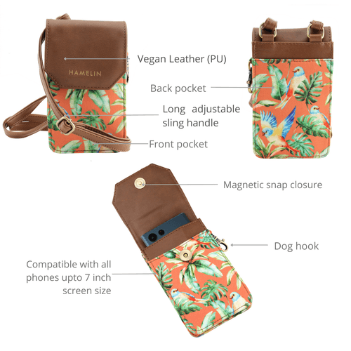 The Mobile Sling Bag (Coral Flutter)