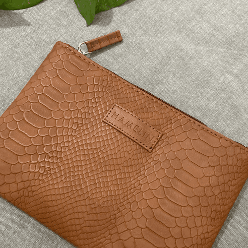 Flat Pouch - Tan Croc