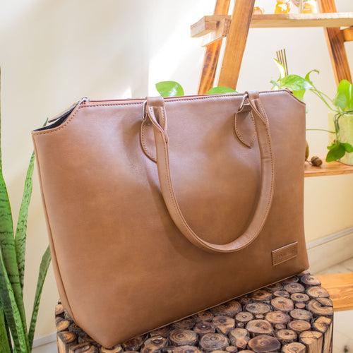 Essentials - Peanut Brown Tote Bag for Women