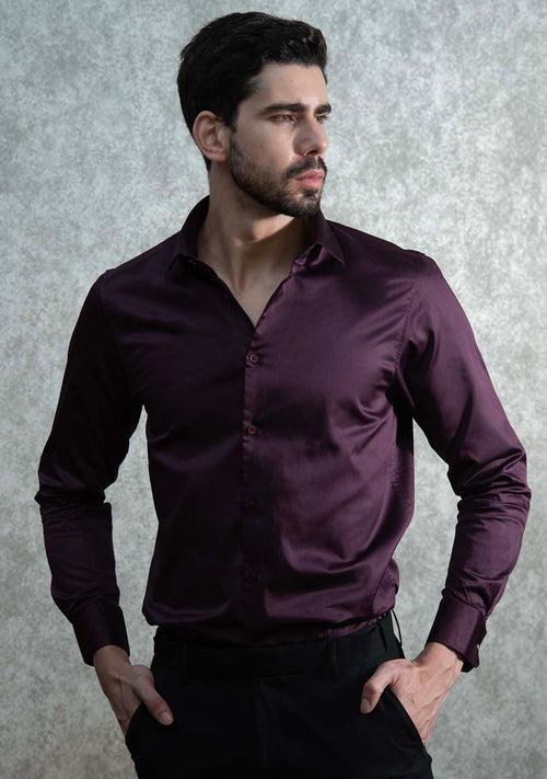 Classic Shirt in Italian Plum