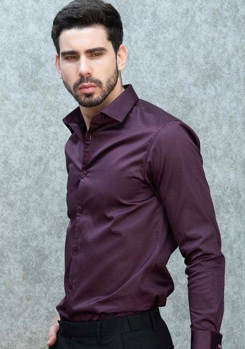 Classic Shirt in Italian Plum