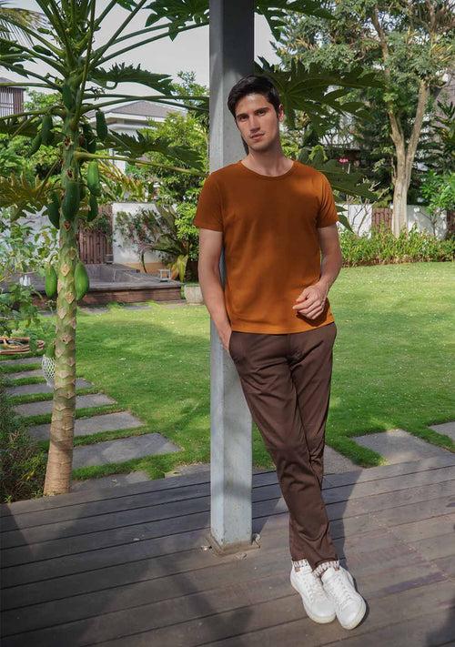 Piqué T-Shirt in Caramel