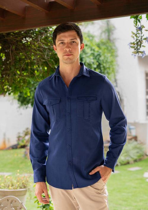 The Utility Shirt in Classic Blue