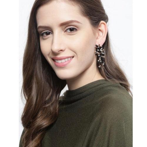 Flora Flora Black Stone Dangler Earrings