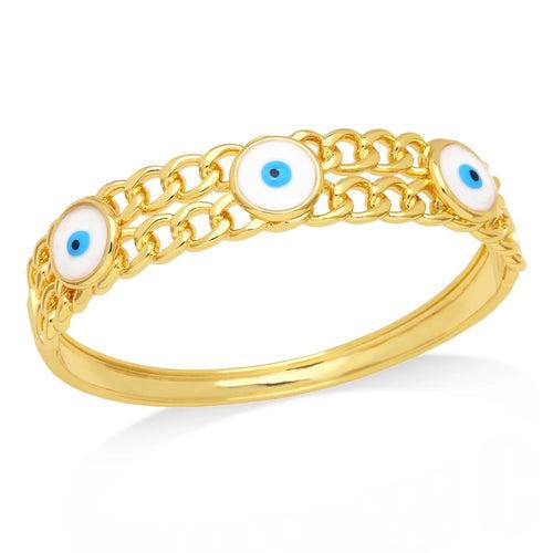 Link Link Evil Eye Bangle Bracelet