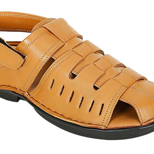 SeeandWear Men Leather Tan Sandal