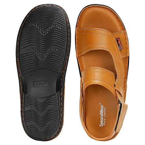 SeeandWear  Men Leather Tan Sandal