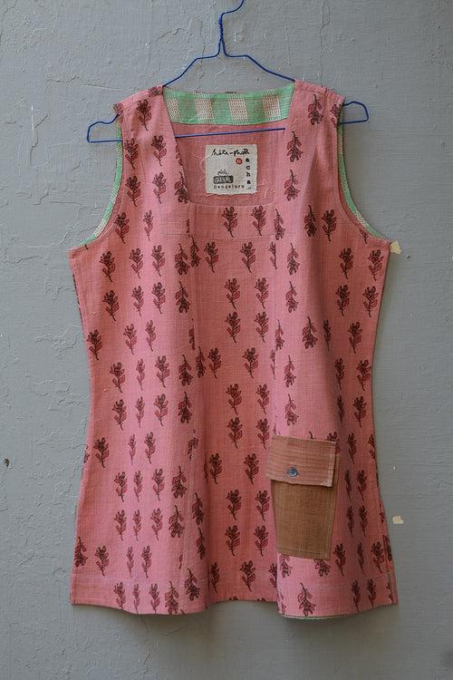 Block-Printed Sleeveless Top in Size 'M'