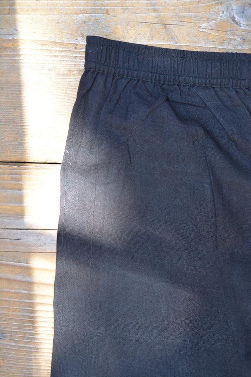 Textile-Dyed Black Straight Pants in Size 'S'
