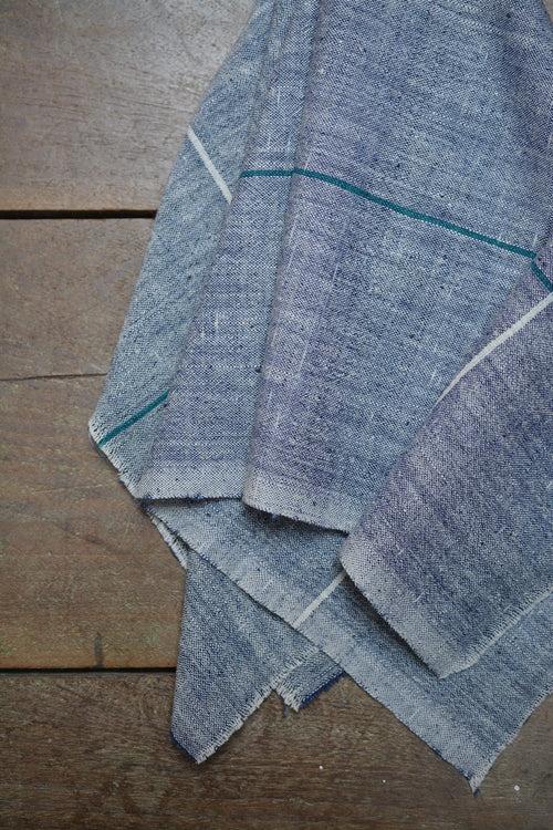 Blue Chambray Cotton Handkerchief.