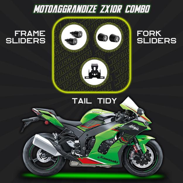 Kawasaki Ninja ZX10R/ ZX10RR Combo | Frame Sliders, Fork Sliders, Tail Tidy