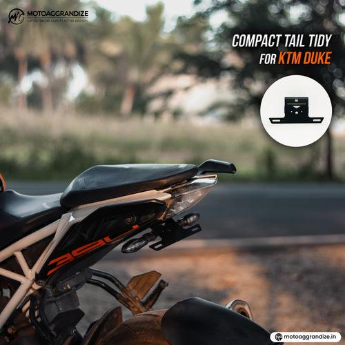 KTM Duke 125/ 200/ 250/ 390 Combo | Frame Sliders, Compact Tail Tidy, Radiator Guard, Fork Sliders, Handlebar Raisers 1-inch