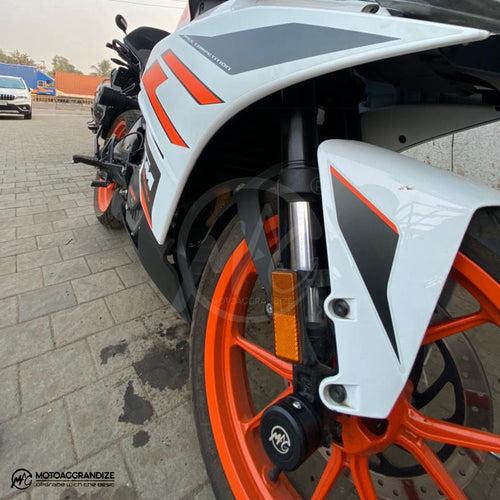 KTM Duke 125/ 200/ 250/ 390 Combo | Frame Sliders, Compact Tail Tidy, Radiator Guard, Fork Sliders, Handlebar Raisers  2-inch