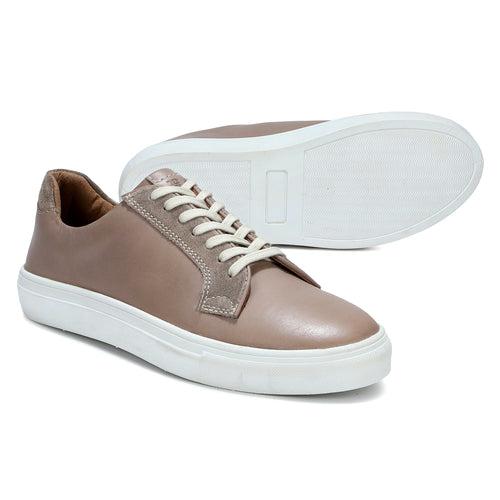 Pepe: Stone Grey Lace-up Sneaker