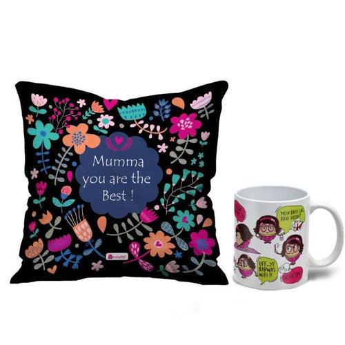 Mumma You Are The Best Printed Cushion & Coffee Mug Gift for Mother