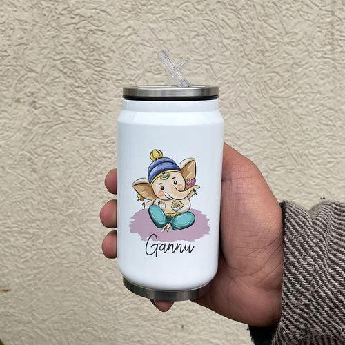 Gannu Printed Customized Steel Sipper Can 350 Ml