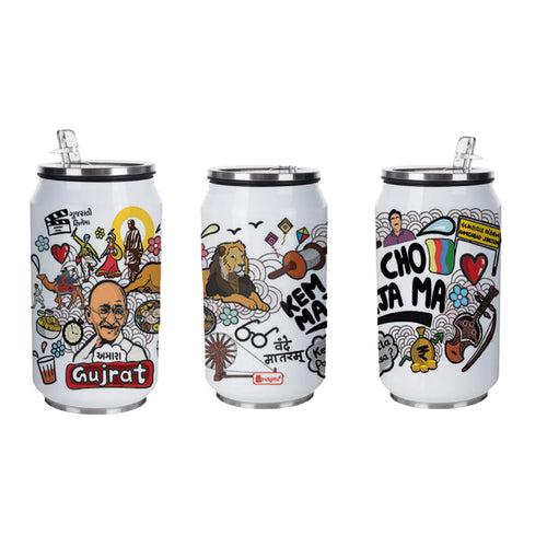 Gujarat - doodle art steel sipper can - Discovering India