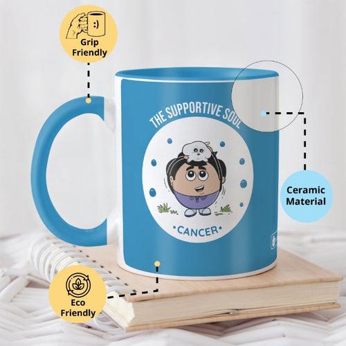 Cancer Zodiac Sign Gift Set Coffee Mug, Coaster, Diary Set Of 3