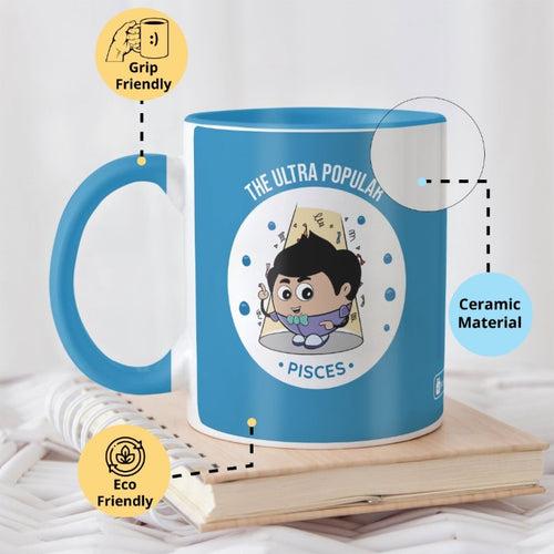 Pisces Zodiac Sign Gift Set Coffee Mug, Coaster, Diary Set Of 3