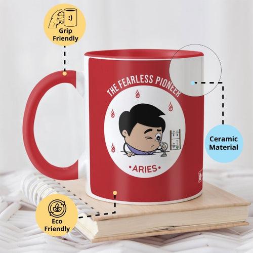 Aries Zodiac Sign Gift Set Coffee Mug, Coaster, Diary Set Of 3