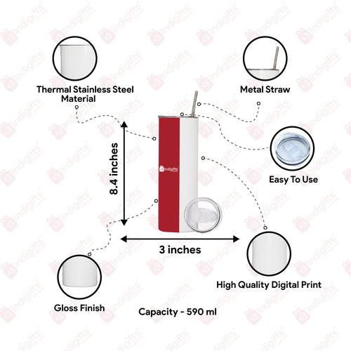 Personalised Jalpatra Tumbler With Lid And Steel Straw 590 ML
