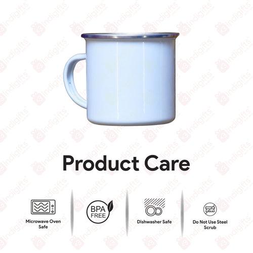 Personalised Mera Bat Meri Batting Printed Enamel Mug - Customize Mug With Your Name