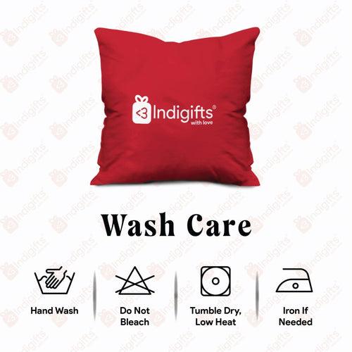 Burger Printed Red & White Warli Themed Ethnic Cushion For Home Decor