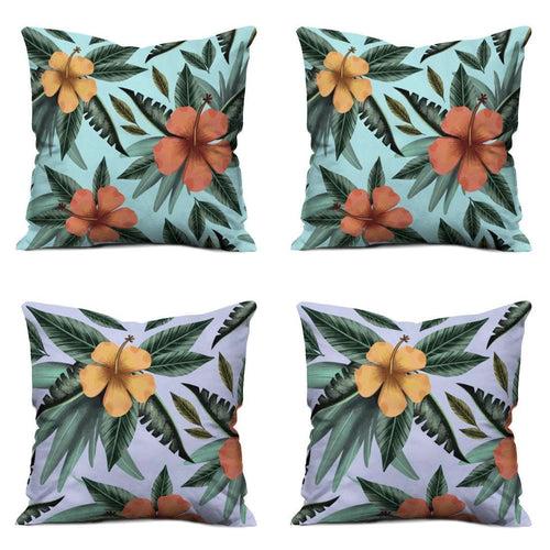 Dual Sided Floral Cushion Covers Set of 4