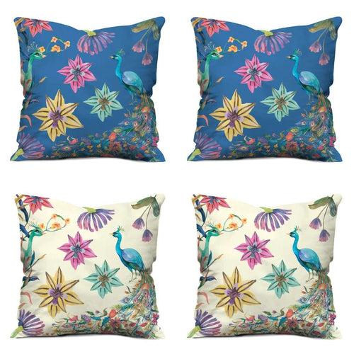 Reversible Cushion Covers for Living Room Set of 4