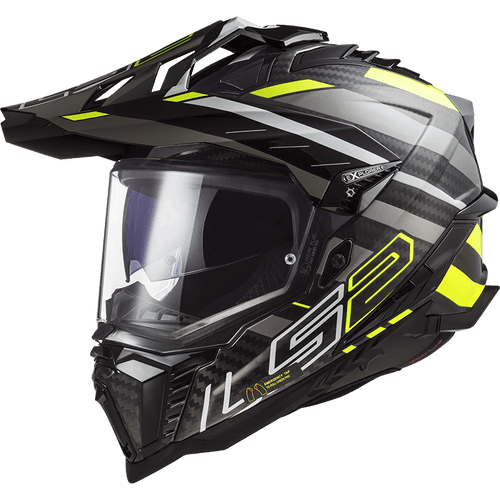 LS2 MX701 Explorer Carbon Edge - Black HV Yellow Gloss - Helmet