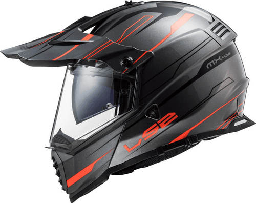 LS2 MX436 Pioneer Evo Knight Titanium Fluro Orange Matt Helmet