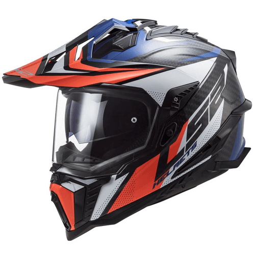 LS2 MX701 Explorer Carbon Focus - Blue White Red Gloss - Helmet