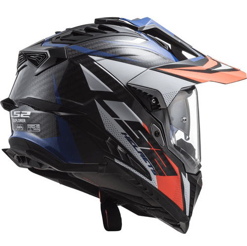 LS2 MX701 Explorer Carbon Focus - Blue White Red Gloss - Helmet