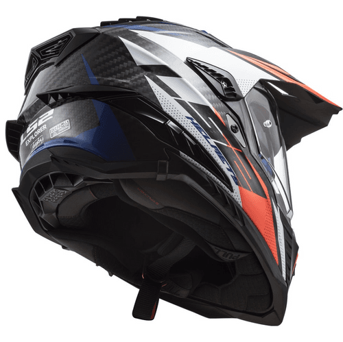 LS2 MX701 Explorer Carbon Focus - Blue White Red Gloss - Helmet