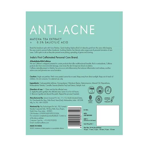 Matcha Tea Hydrocolloid Acne Patches with 0.5% Salicylic Acid | Reduces Acne in 2 Uses - 3 Sizes (24N)