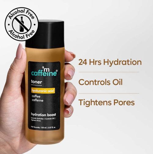 Coffee Face Toner with Hyaluronic Acid | 24 Hrs Hydration | Controls Oil & Tightens Pores | Alcohol-Free - 150 ml