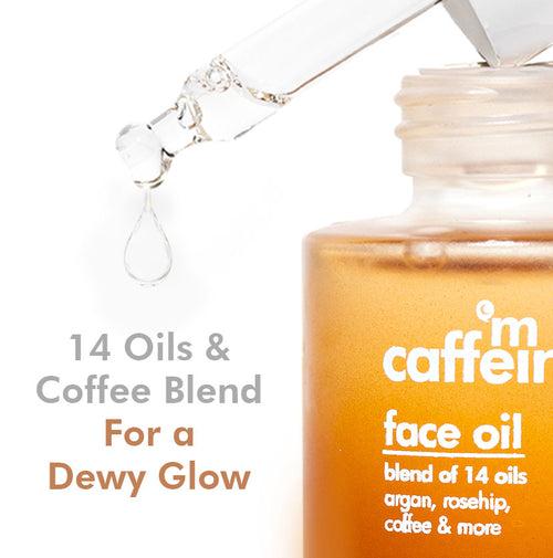 Coffee Face Oil for Dewy Glow | Blend of 14 Oils | Repairs Skin Barrier & Fights Dullness - 20 ml