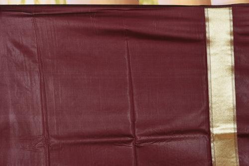 Coffee Brown Semi Silk Saree