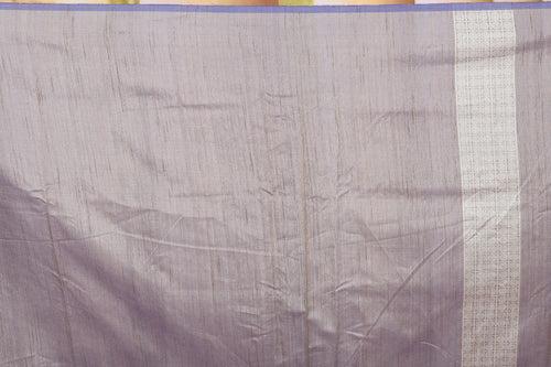 Beautiful Grey Tussar Silk Saree