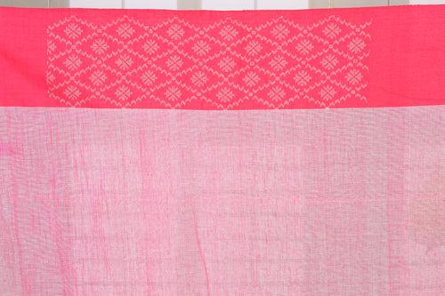 Lemon Cotton Handloom Saree with Ganga-Jamuna Border