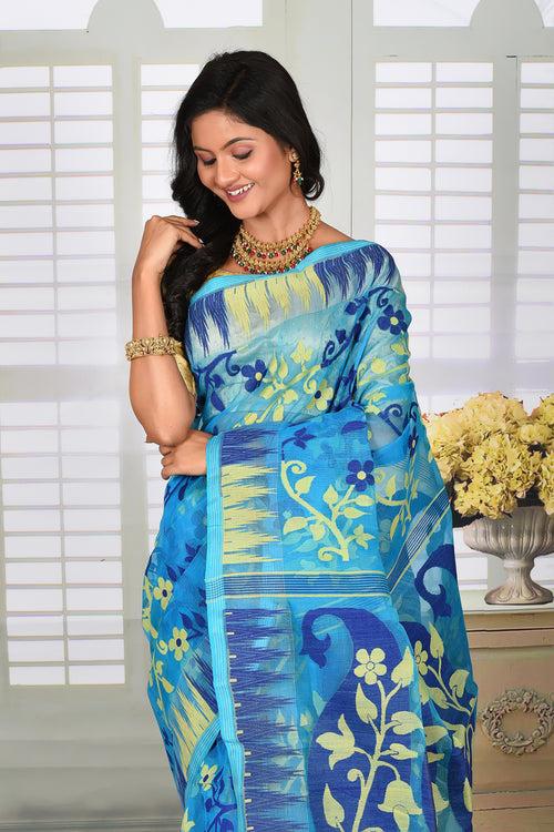 Lightweight Blue Jamdani Saree