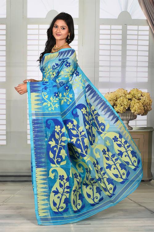 Lightweight Blue Jamdani Saree