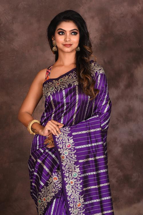 Bright Purple Pure Katan Saree