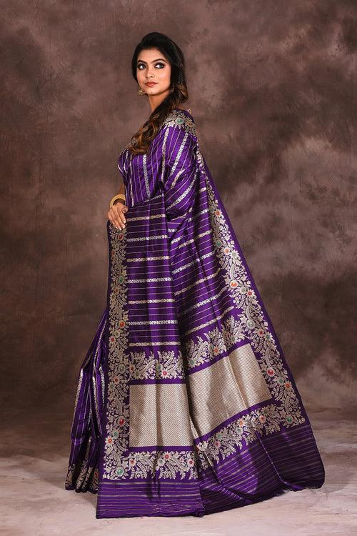 Bright Purple Pure Katan Saree