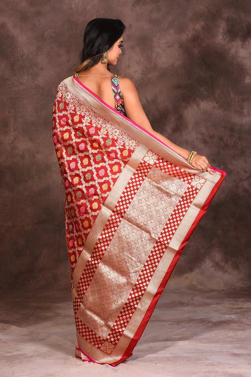 Maroon Jacquard Pure Uppada Saree