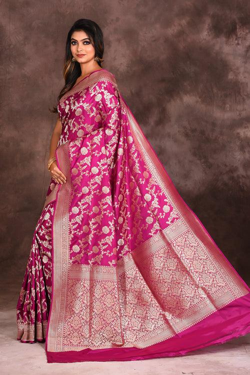 Magenta Jacquard Pure Uppada Saree