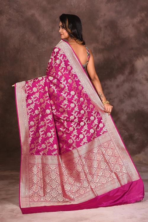 Magenta Jacquard Pure Uppada Saree