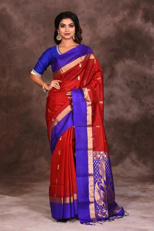 Maroon Pure Silk Handloom Saree