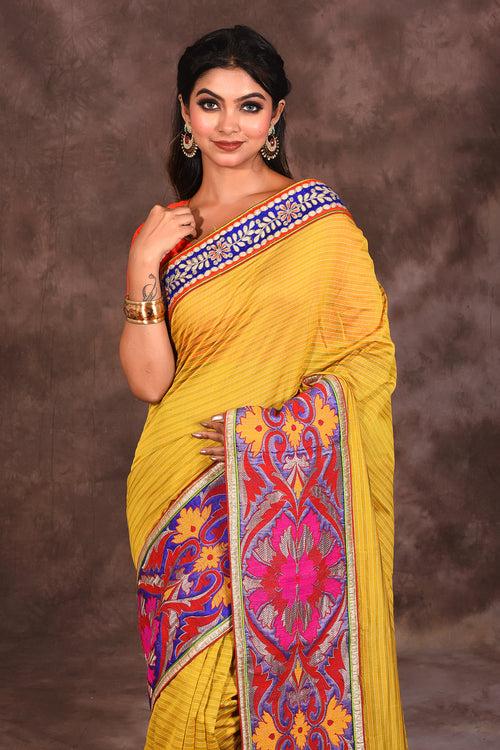 Yellow Handloom Silk Saree