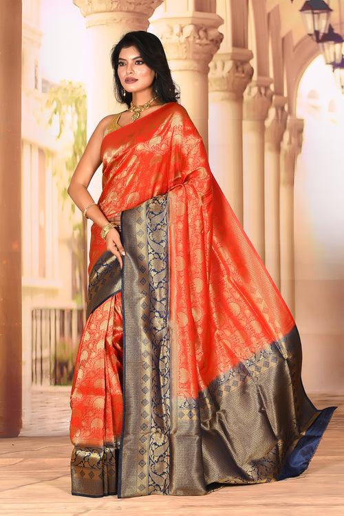 Elegant Red Semi Silk Saree